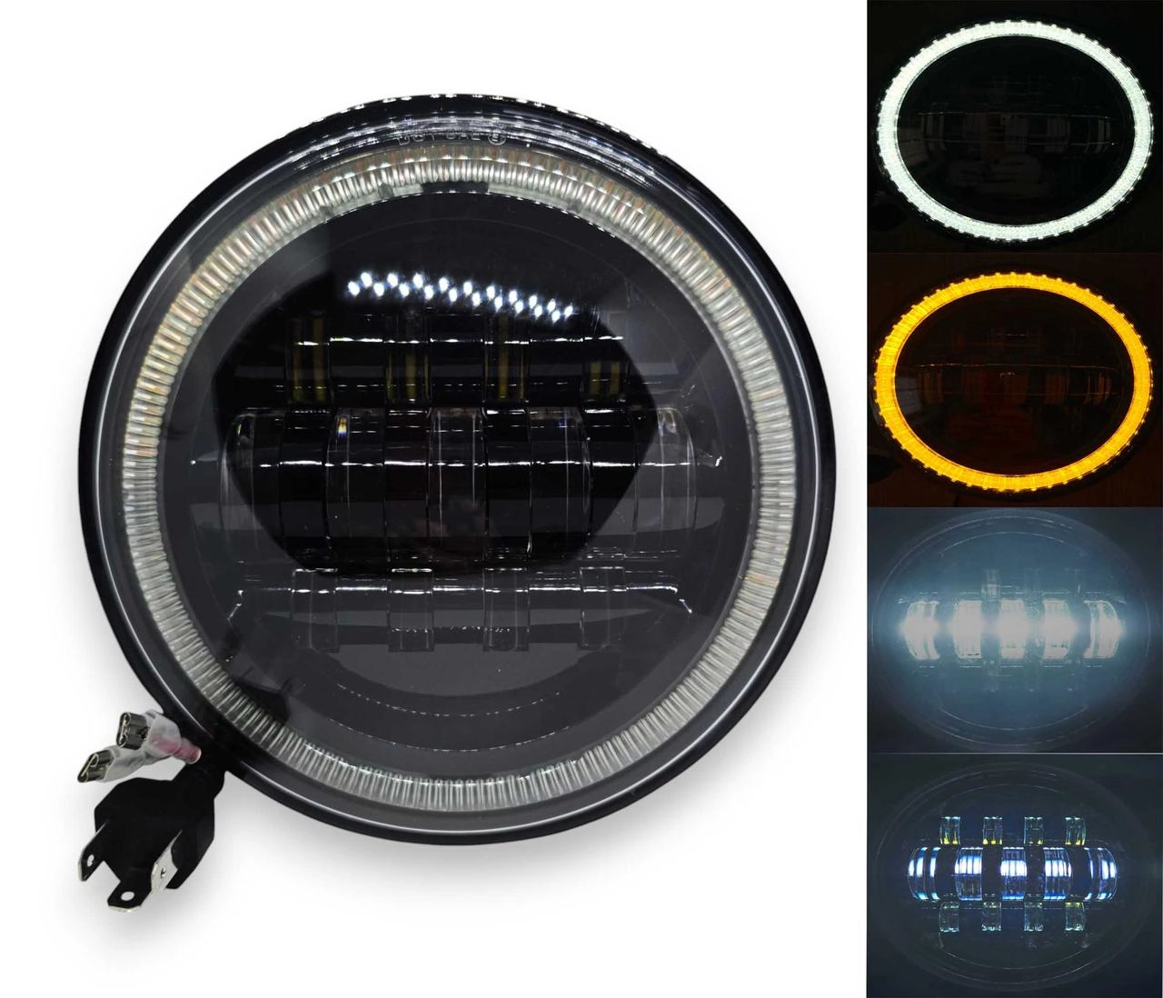 6415483714_svitlodiodna-fara-7 Світлодіодна фара 7 дюймів ВАЗ 2101-2121, НИВА, Тайга УАЗ 469 ГАЗ 24, Хаммер, Cruiser Лінза з поворотом 12-24V - Зображення 1