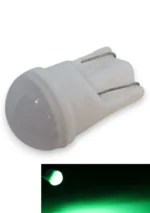 Світлодіодна лампа Т10 (W5W) 3SMD 2835 12V Зелене світло кераміка матова лінза