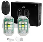 Світлодіодний ліхтар, що попереджає стробоскоп, бездротова лампа для авто, велосипедів і мотоциклів RGB - Зображення 5