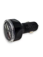 Автомобільна зарядка 4USB+ Type-С 12-24V 3.1A Зелений LED дисплей з підсвічуванням 20W - Зображення 3