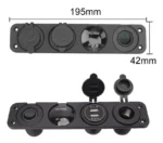 Автомобільна зарядка подвійне USB та PD Type-C 4 в 1 панель розеток. Гніздо прикурювача з кнопкою Вольтметр - Зображення 4