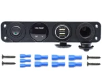 Автомобільна зарядка подвійне USB та PD Type-C 4 в 1 панель розеток. Гніздо прикурювача з кнопкою Вольтметр