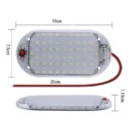 Світлодіодний ліхтар у салон 12-24V 60 LED освітлення багажника на двохст. скотчі панель підсвічування з кнопкою - Зображення 2