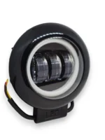 Світлодіодна балка (додаткова фара) 3 лінзи 90W З ДХО ангельським оком Біле світло метал - Зображення 9