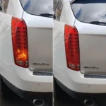 Жовті повороти в червоному ліхтарі Cadillac SRX 7440 T20 W21W W3x16d 80W CREE Жовта canbus для сертифікації - Зображення 2