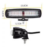 Світлодіодна балка (додаткова фара) 12V-24V 30W Червоне світло + стробоскоп 15,8*4,2см - Зображення 4