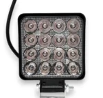 Світлодіодна додаткова фара Led Балка 12V 48W 16LED 85*85*19 мм Синій світ + СТРОБОСКОП - Зображення 4
