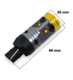 Світлодіодна лампа 7440 T20 W21W 72W 6 SMD 3838 Chip 12-24V з обманкою Жовта - Зображення 4