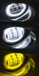 Двоколірні світлодіодні протитуманні фари для Skoda Octavia 3 лінзи Біле Жовте світло ДХО - Зображення 9