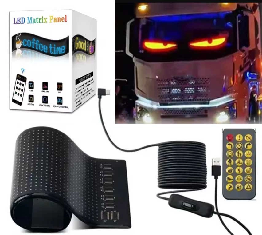 6708910657_gnuchka-led-panel Гнучка LED панель екран на скло 120*595 мм USB Очі, що світяться, анімація, текст, картинка - Зображення 1