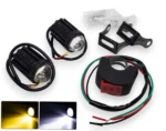 Світлодіодні двокольорові протитуманні фари Moto LED Mini з кнопкою для мотоцикла скутера 60W Білий Жовтий