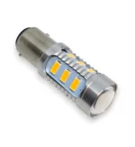 Світлодіодна лампа з цоколем BAY15d P21W/5 1157 12SMD 5630 + CREE XPE 12V Жовте світло - Зображення 4