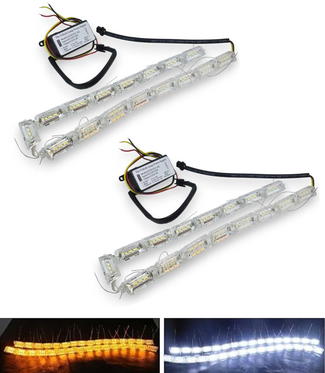 6730772600_gnuchki-dho-crystal Гнучкі ДХО Crystal LED Динамічні ДХО з поворотом, гнучкі кристали 16 секцій стиль AUDI - Зображення 1