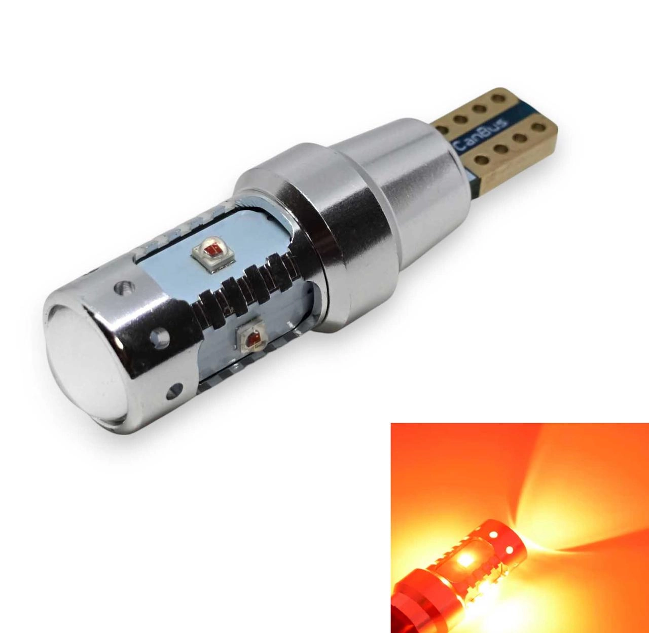 6739945855_svitlodiodna-lampa-t15 Світлодіодна лампа T15 W16W 921 6SMD CREE з обманкою Жовте світло - Зображення 1