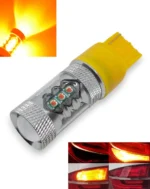 Автомобільна лампа для сертифікації 7440 WY21W BA15S 80W CREE з обманкою Жовті повороти у червоному ліхтарі