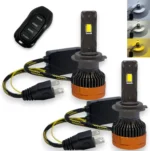 Автомобільні світлодіодні лампи H7 75W із регулюванням кольору 3000K/4300K/6500K + стробоскоп обманка CANBUS