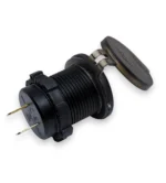 Автомобільний зарядний пристрій три порти 2USB + TYPE-C 12-24V 53W врізна розетка, синє підсвічування - Зображення 2