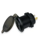 Автомобільний зарядний пристрій три порти 2USB + TYPE-C 12-24V 53W врізна розетка, синє підсвічування - Зображення 6