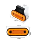 Світлодіодний габаритний ліхтар 20SMD 3528 Жовтий Габаритні вогні для вантажівки, причепа Повторювачі 12-24V - Зображення 4