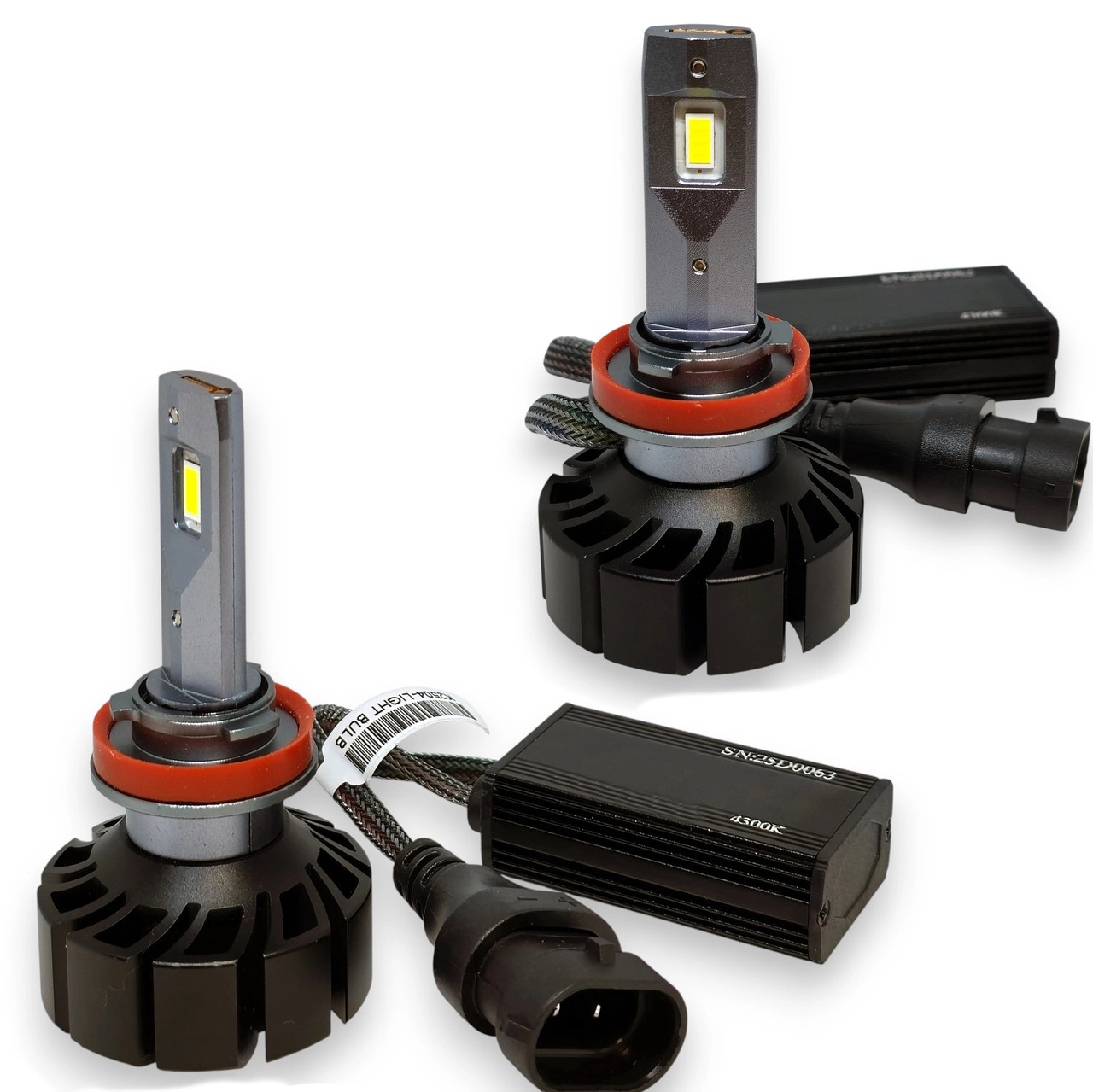 6858958775_avtomobilni-svitlodiodni-lampi Автомобільні світлодіодні лампи з цоколем H11 H8 H9 60W 12V 4300K комплект - Зображення 1