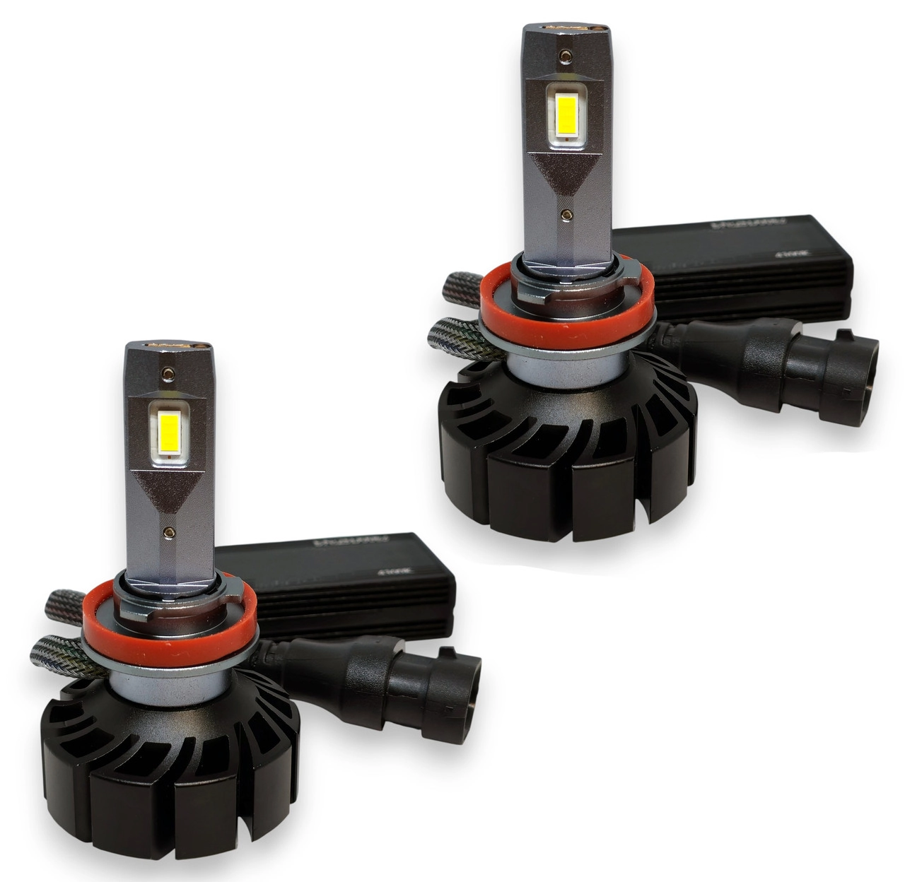 6858980081_avtomobilni-svitlodiodni-lampi Автомобільні світлодіодні лампи з цоколем H11 H8 H9 60W 12V 6000K комплект - Зображення 1