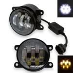 Світлодіодні двокольорові протитуманні фари Led 7 лінз 90мм 70W 3,5" Рено, Форд, Опель і т.д. Білий/Жовтий