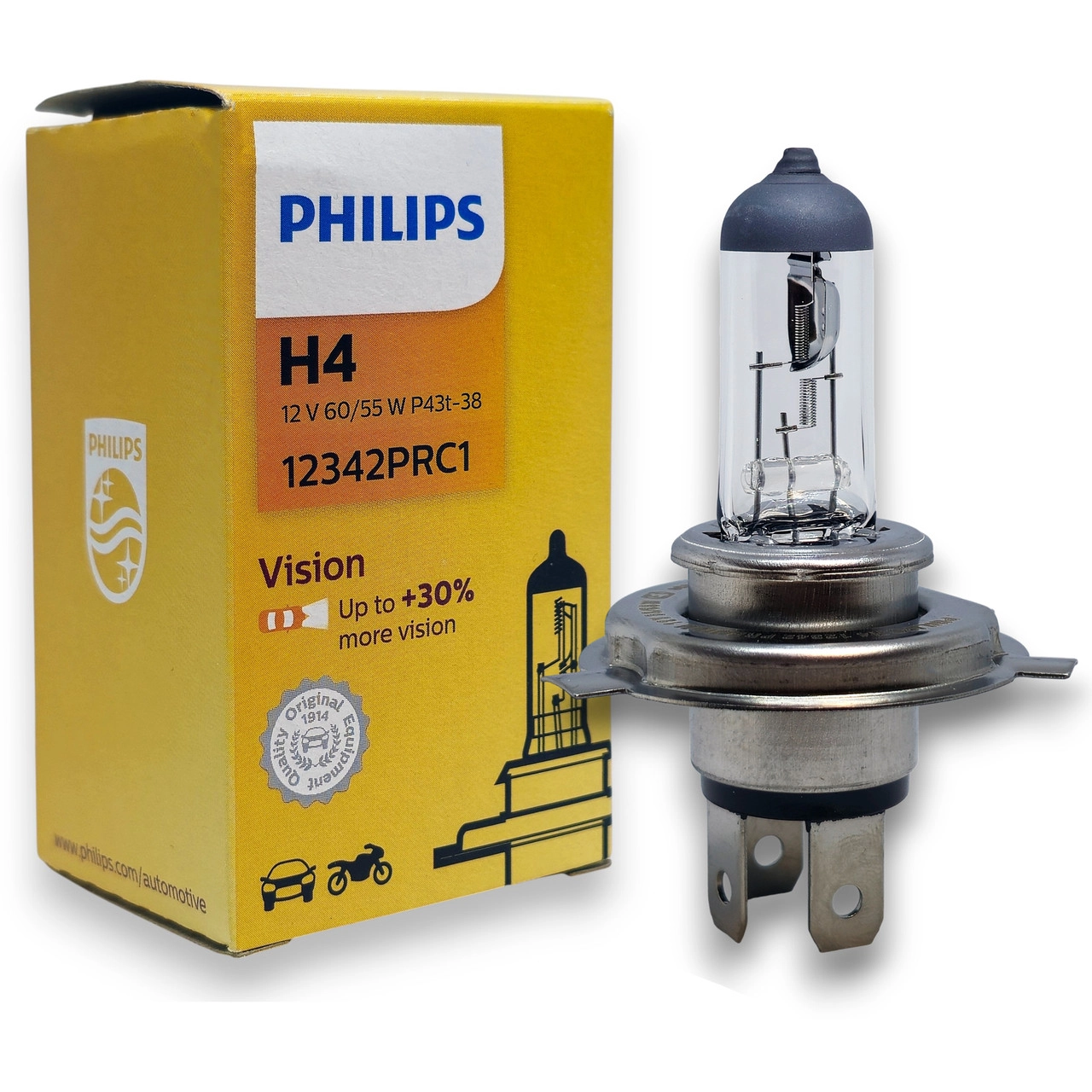 6893832729_galogenna-avtolampa-philips Галогенна автолампа PHILIPS H4 Premium 12342PRC1 +30% - Зображення 1