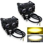 Двоколірні світлодіодні додатковий фари 2 лінзи 2-80V 9D 80W Ближне Дальне світло Білий Жовтий