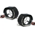 Маска для лінз 2.5 дюйма BMW Sport black style з ангельськими очима Чорна Біле світло комплект