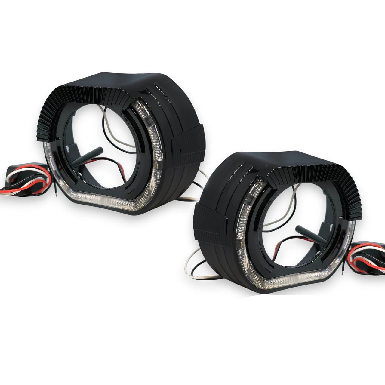 6925290005_maska-dlya-linz Маска для лінз 2.5 дюйма BMW Sport black style з ангельськими очима Чорна Біле світло комплект - Зображення 1