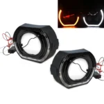 Маски для біксенонових лінз 3" YT-64 BMW Sport LED габарит поворот Білий Жовтий комплект