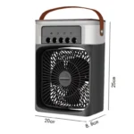 Настільний вентилятор-зволожувач повітря з кольоровою LED підсвіткою RGB від USB Чорний