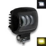 Світлодіодна двокольорова додаткова фара 45W 3 лінзи метал Білий/Жовтий світло