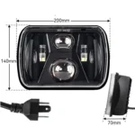 Дворежимна світлодіодна фара Ближнє Дальне Біле світло з роз'ємом H4 врізна - Зображення 4