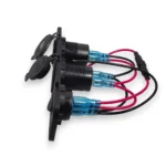 Автомобільна зарядка подвійна USB + PD Type-C роз'єм QC 3.0 панель розеток. Гніздо прикурювача з кнопкою Зелене підсвічування - Зображення 2