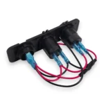 Автомобільна зарядка подвійна USB + PD Type-C роз'єм QC 3.0 панель розеток. Гніздо прикурювача з кнопкою Зелене підсвічування - Зображення 4