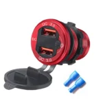 Автомобільний зарядний пристрій 2 USB QC 3.0 100W 12-24V розрізка врізна