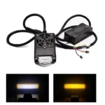 Двоколірні світлодіодні додаткові фари з RGB габаритом LED Lens Mini 12-80V 30W Ближне Дальне Білий Жовтий - Зображення 7