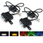 Двоколірні світлодіодні додаткові фари з RGB габаритом 2 LED Lens Mini 12-80V 90W Ближне Дальне Білий Жовтий