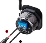 Автомобільна зарядка подвійна USB + PD Type-C роз'єм QC 3.0 з кнопкою перемикача вольтметра - Зображення 2