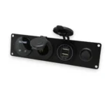 Автомобільна зарядка подвійна 2 USB QC 3.0 панель розеток. Гніздо прикурювача з кнопкою Синє підсвічування - Зображення 4