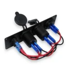 Автомобільна зарядка подвійна 2 USB QC 3.0 панель розеток. Гніздо прикурювача з кнопкою Синє підсвічування - Зображення 2