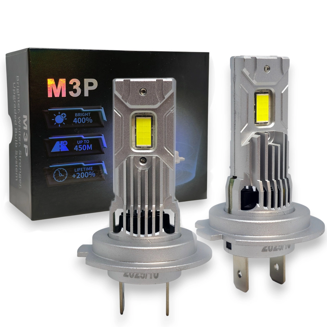 6991902002_avtomobilni-svitlodiodni-lampi Автомобільні світлодіодні лампи H7 16 SMD 7535 80 W 6500 K 11-18V з обманкою Canbus комплект - Зображення 1