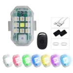 Світлодіодні попереджувальні стробоскоп ліхтарі для авто, велосипедів і мотоциклів RGB 4 шт. з пультом - Зображення 3