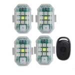 Світлодіодні попереджувальні стробоскоп ліхтарі для авто, велосипедів і мотоциклів RGB 4 шт. з пультом - Зображення 6