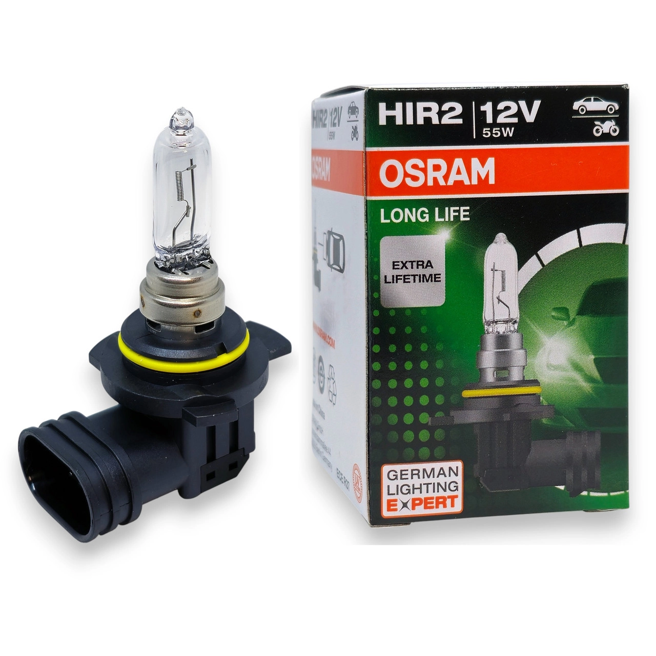 6995470430_galogenova-lampa-osram Галогенова лампа Osram HIR2 9012L PX22d Long life картон 55W 12V - Зображення 1