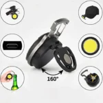 Ліхтарик кишеньковий із магнітом і карабіном ліхтарик-брело 4 режими Біле Червоне світло + Червоний стробоскоп - Зображення 3