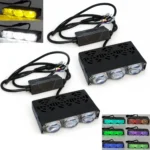 Двоколірні світлодіодні додаткові фари з RGB габаритом 3 LED Lens Mini 12-80V 90W Ближне Дальне Білий Жовтий