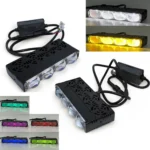 Двоколірні світлодіодні додаткові фари з RGB габаритом 4 LED Lens Mini 12-80V 90W Ближне Дальне Білий Жовтий