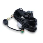 Комплект проводки, дротів із кнопкою та реле 12V 40A під'єднання світлодіодних фар, двох LED-балок із кнопкою - Зображення 2